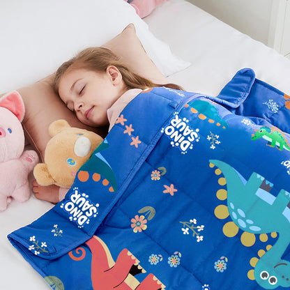 HOSUKKO Weighted Blanket - 10 lbs Blue Dinosaur Heavy Lap Indoor - Breathable Blanket(50 * 60 inches, 10 lbs)