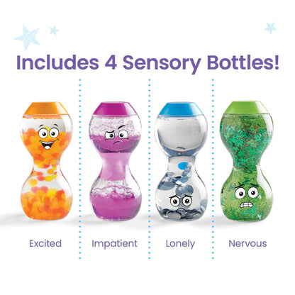 hand2mind Express Your Feelings Sensory Bottles- Secondary Emotions, Toddler Sensory Toys, Quiet Fidgets for Classroom, Calm Down Corner Supplies, Social Emotional Learning, Mindfulness for Kids