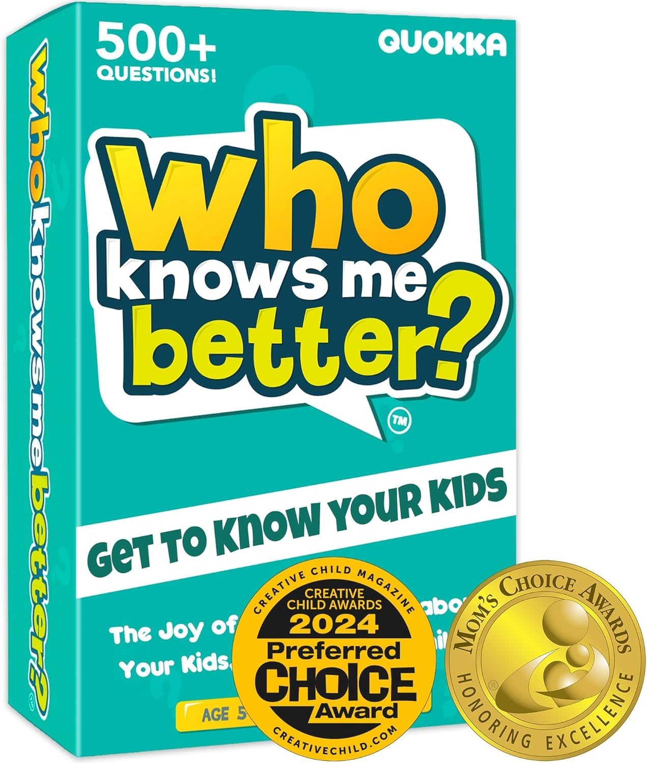 QUOKKA Board Games for Kids 8-12 – Family Games for Kids and Adults – Trivia Cards for Family Game Night – Who Knows Me Better – 500+ Questions – Fun Card Game for Families and Teens
