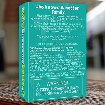 QUOKKA Board Games for Kids 8-12 – Family Games for Kids and Adults – Trivia Cards for Family Game Night – Who Knows Me Better – 500+ Questions – Fun Card Game for Families and Teens