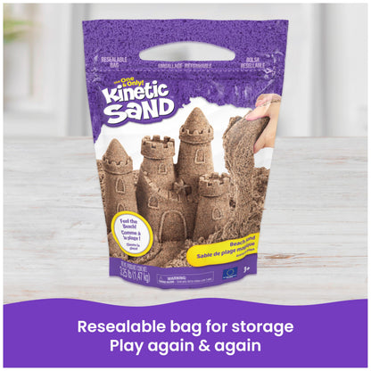 Kinetic Sand, 3.25lbs Beach Play Sand, Amazon Exclusive, Easter Basket Stuffers, Moldable Sensory Toys for Kids, Resealable Bag (Packaging May Vary)