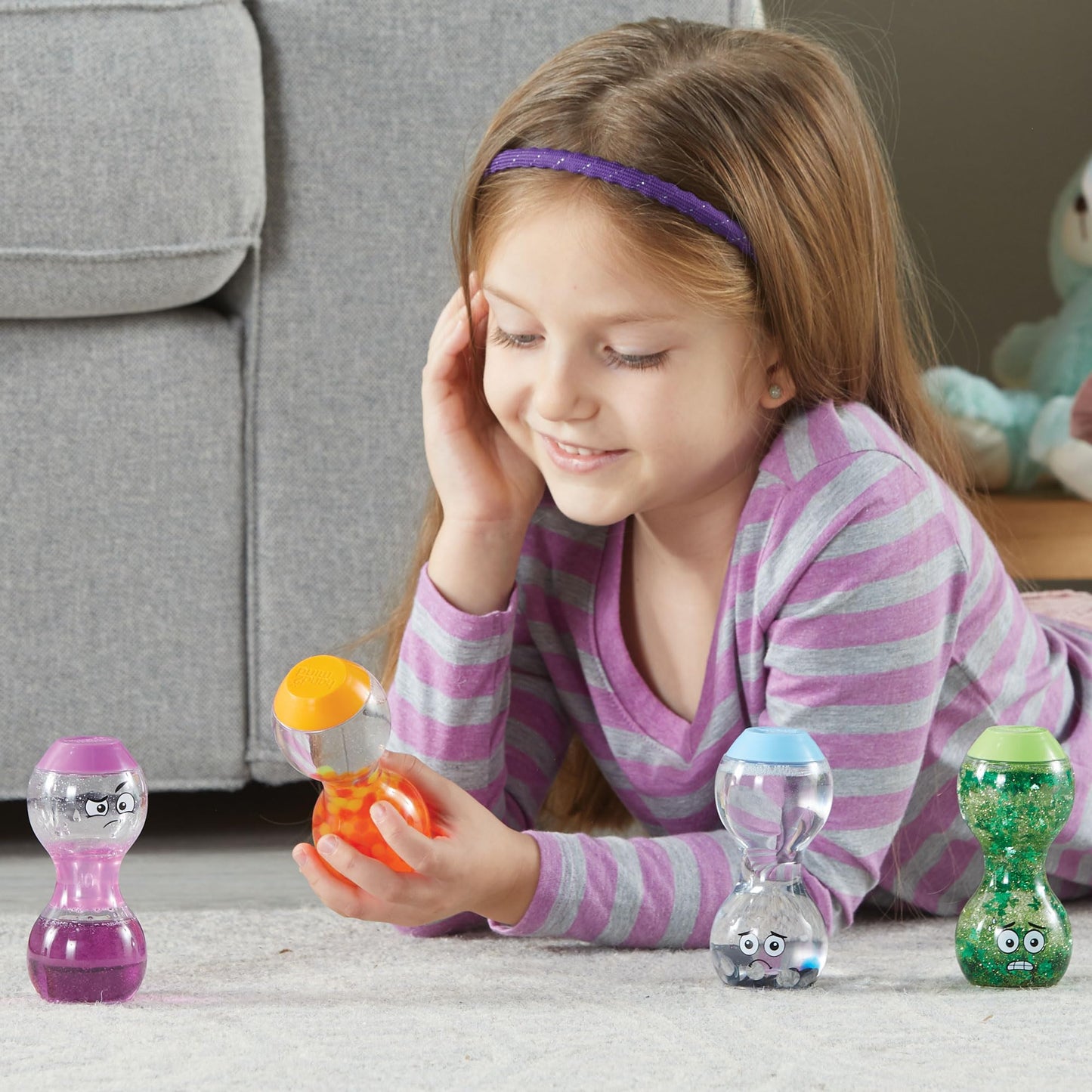 hand2mind Express Your Feelings Sensory Bottles- Secondary Emotions, Toddler Sensory Toys, Quiet Fidgets for Classroom, Calm Down Corner Supplies, Social Emotional Learning, Mindfulness for Kids