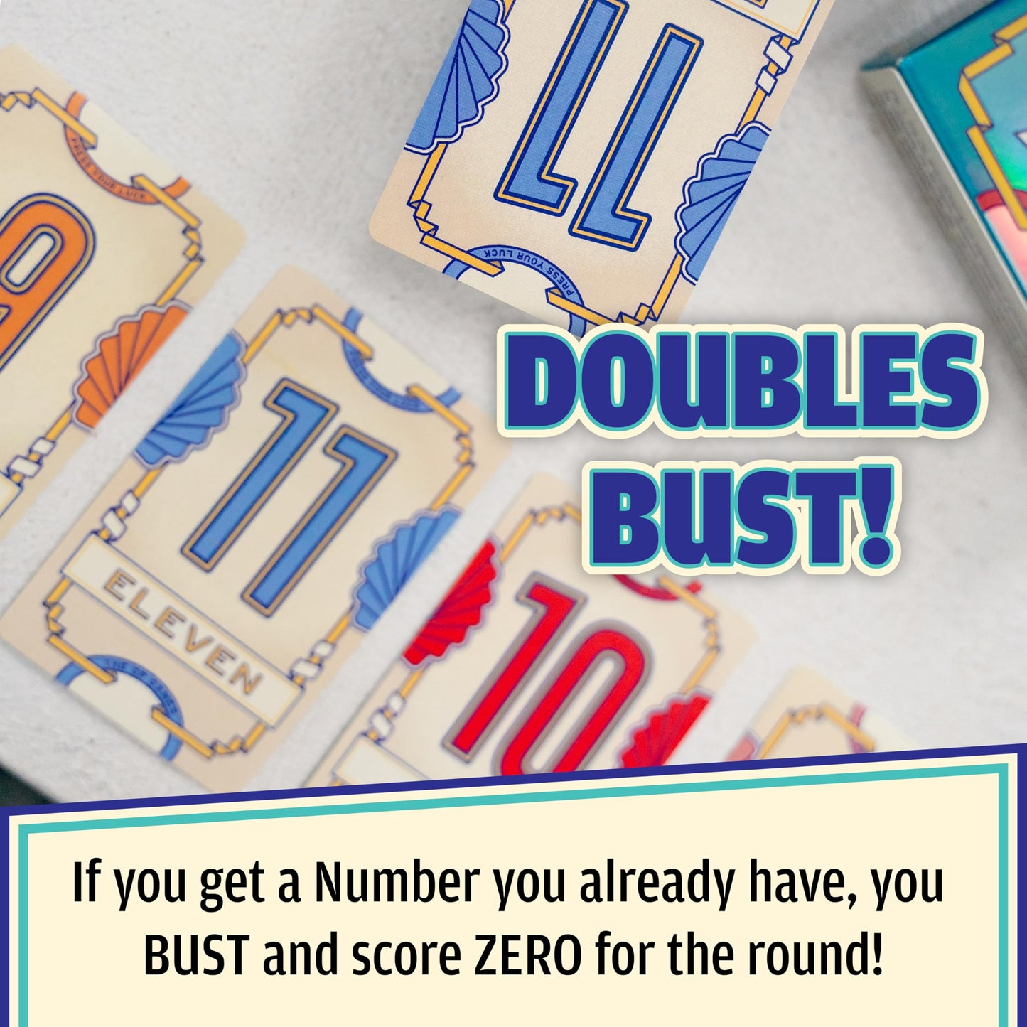 USAOPOLY Flip 7, The Ultimate Blend of Press Your Luck & Strategy, Fast-Paced Addictive Card Game,Quick to Learn & Easy to Teach,Perfect for Game Nights, 3+ Players, Ages 8 & Up, 20 Minutes Play Time