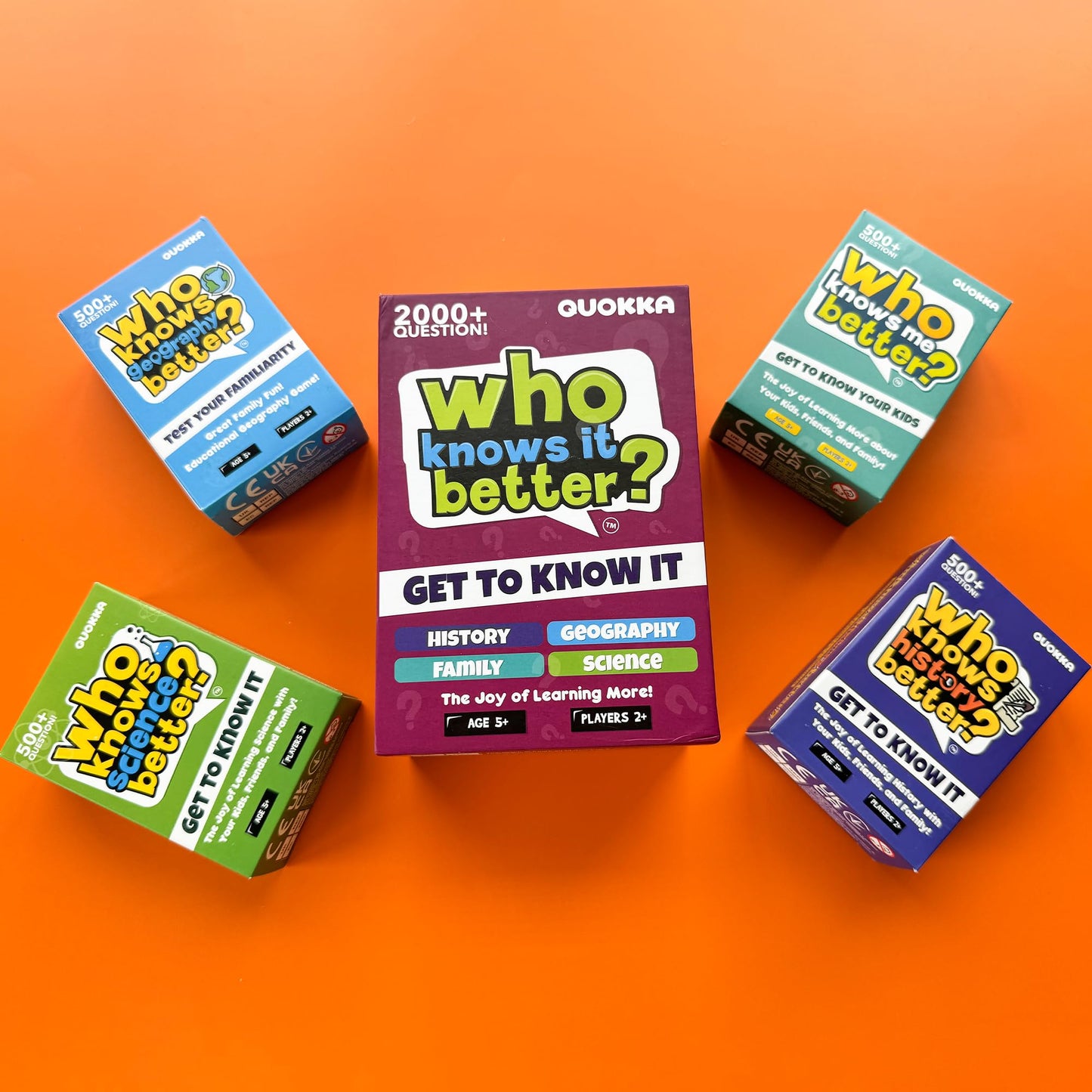 QUOKKA Board Games for Kids 8-12 – Family Games for Kids and Adults – Trivia Cards for Family Game Night – Who Knows Me Better – 500+ Questions – Fun Card Game for Families and Teens