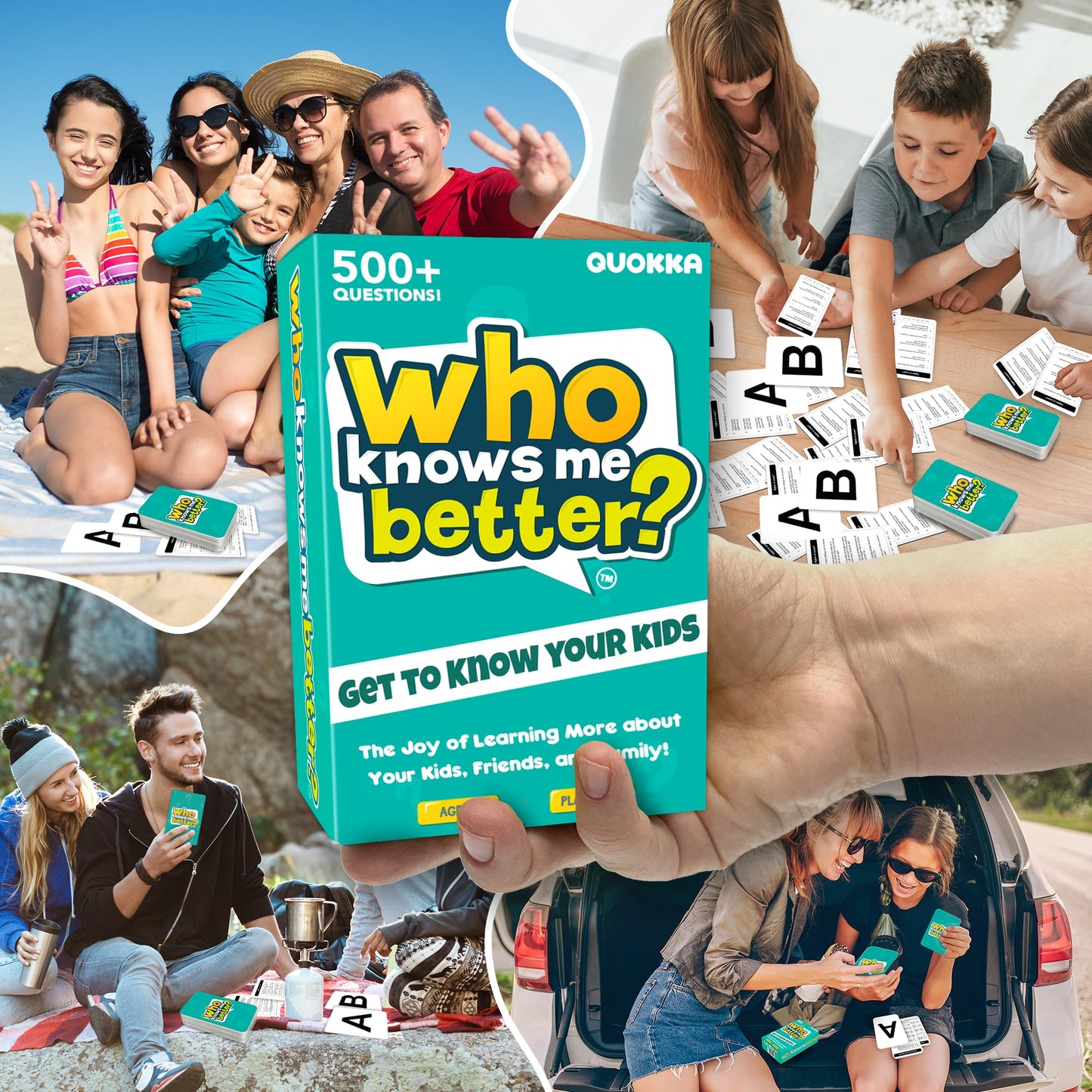 QUOKKA Board Games for Kids 8-12 – Family Games for Kids and Adults – Trivia Cards for Family Game Night – Who Knows Me Better – 500+ Questions – Fun Card Game for Families and Teens